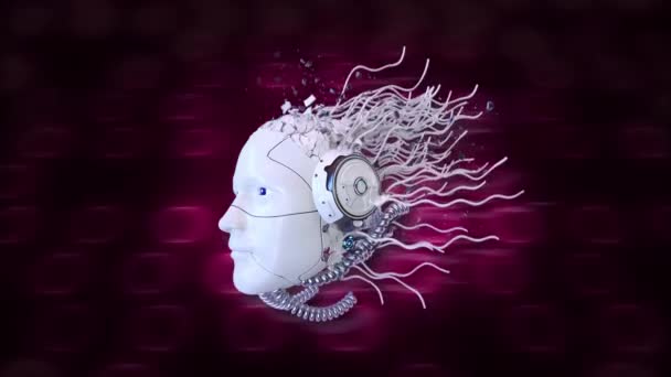 Роботизированное Прошлое Искусственный Интеллект — стоковое видео