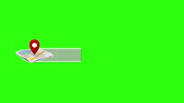 Анімація Символів Карти Заголовка Простір Тексту Зеленого Відео — стокове відео