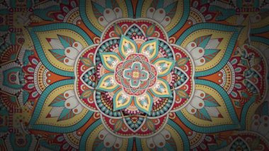 Retro mandala soyut arka plan. Geriye dönüş hissi .