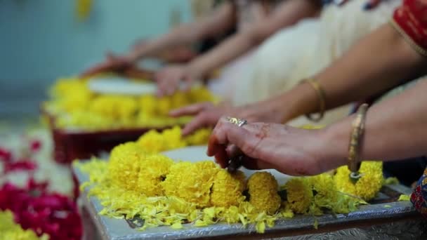 Hinduistický Gudžarátský Svatební Vana Rasam Moment — Stock video