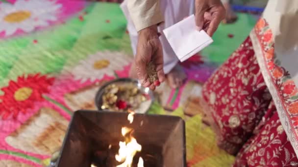 Agni Kund Tradiční Ohniště Indické Kultury Hinduistické Svatby — Stock video