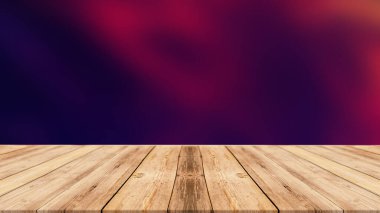 boş ahşap tablo soyut bulanık arkaplan, montaj, ürün görünümüne karşı.