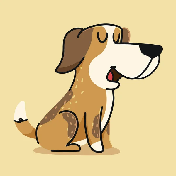 Cute Dog Cartoon Vector Cartoon Illustration — Stock Vector