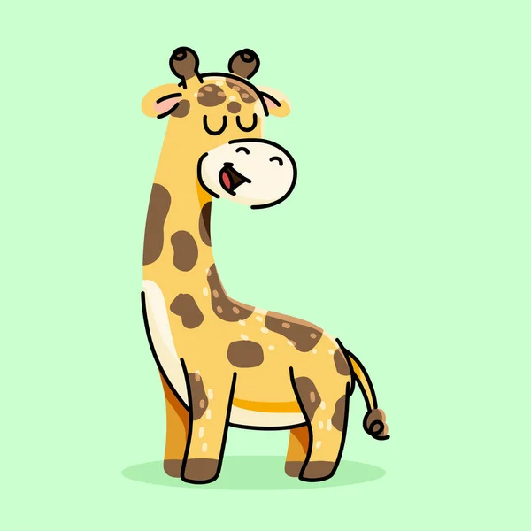 Cute Giraffe Cartoon Vector Cartoon Illustration — Stock Vector