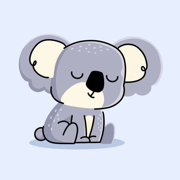Carino Cartone Animato Koala Illustrazione Del Fumetto Vettoriale — Vettoriale Stock