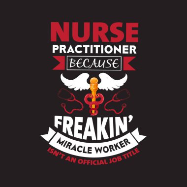 Hemşire tipografik slogan tasarım vektörü.