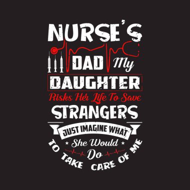 Hemşire tipografik slogan tasarım vektörü.