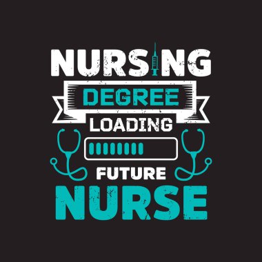 Hemşire tipografik slogan tasarım vektörü.