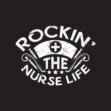 Hemşire tipografik slogan tasarım vektörü.