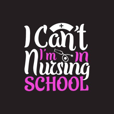 Hemşire tipografik t-shirt tasarım vektörü grafiği