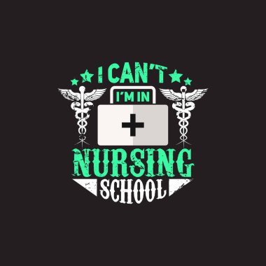 Hemşire tipografik t-shirt tasarım vektörü grafiği