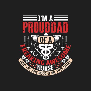 Hemşire tipografik t-shirt tasarım vektörü grafiği