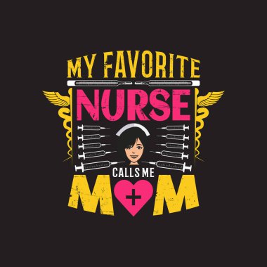 Hemşire günü tipografik t-shirt tasarım vektörü