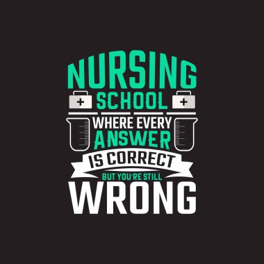 Hemşire günü tipografik t-shirt tasarım vektörü