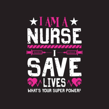 Hemşirelik tipografik alıntılar tasarım vektörü grafiği.