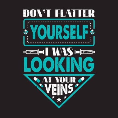 Hemşire tipografik t-shirt tasarım vektörü grafiği