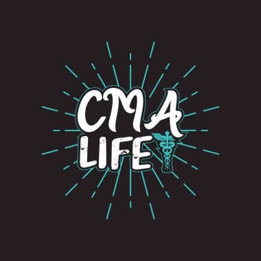 Hemşire tipografik t-shirt tasarım vektörü grafiği