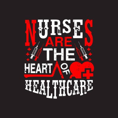 Hemşire tipografik t-shirt tasarım vektörü grafiği