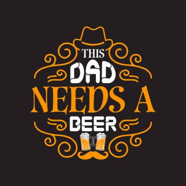 Babalar günü tipografik t-shirt tasarım vektörü