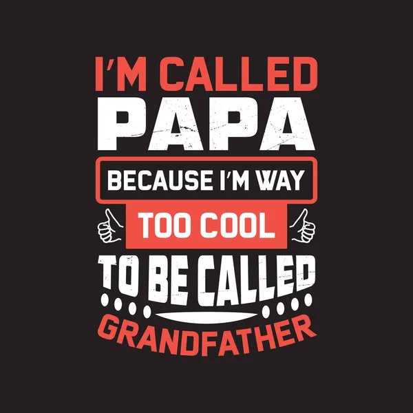 Papa Typographique Shirt Vecteur Conception — Image vectorielle
