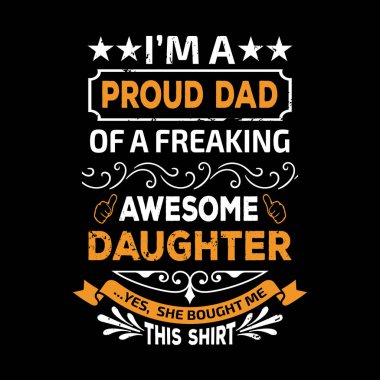 Babalar Günü tipografik alıntıları t-shirt tasarımı.