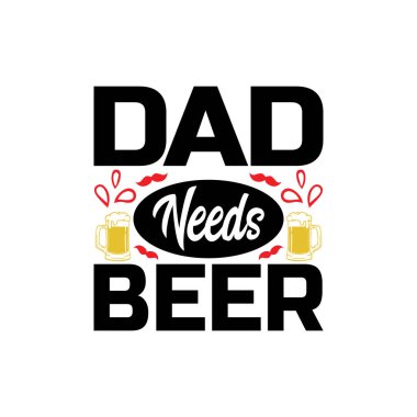 Babalar Günü tipografik slogan tasarım vektörü.