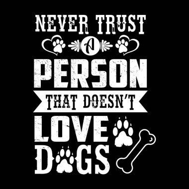 Köpek tipografik alıntılar tasarım vektörü.