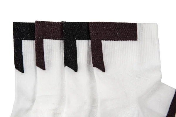Veelkleurige Sokken Verschillende Designs Gebreide Kniekousen Hoge Resolutie Foto Geïsoleerd — Stockfoto