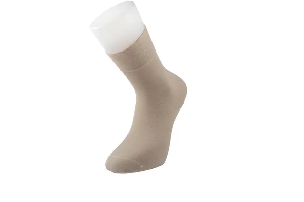 Prázdné Dlouhé Ponožky Design Mokup Izolováno Dlouhé Jasné Měkké Ponožky — Stock fotografie