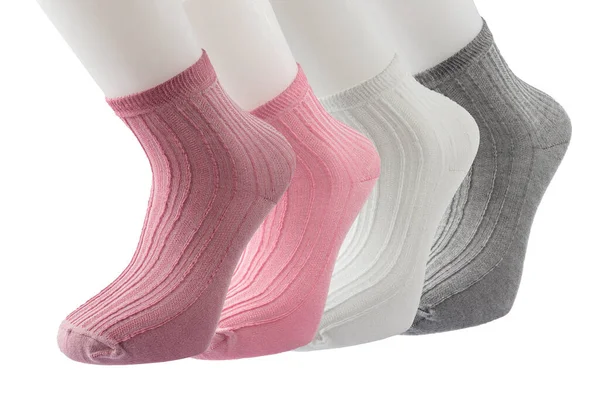 Разноцветные Носки Разных Дизайнах Вязаные Коленях Носки Фото Высокого Разрешения — стоковое фото