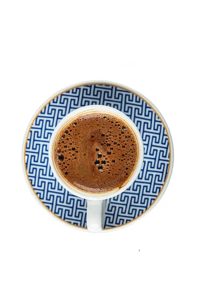 Чашку Турецкого Кофе Выборочный Фокус Турецкий Кофе Белом Фоне — стоковое фото