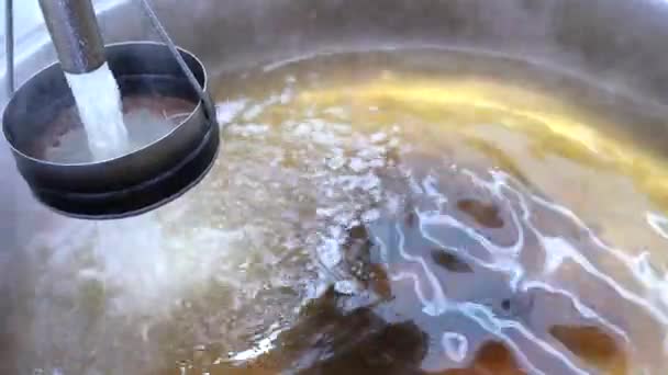 Sobremesas Sorvete Cozinha Turca Fazendo Sherbet Açúcar Para Sobremesas Sherbet — Vídeo de Stock
