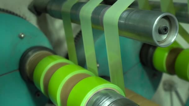 Planta Producción Cinta Adhesiva Fabricación Cinta Embalaje Concepto Industrial Tecnológico — Vídeo de stock