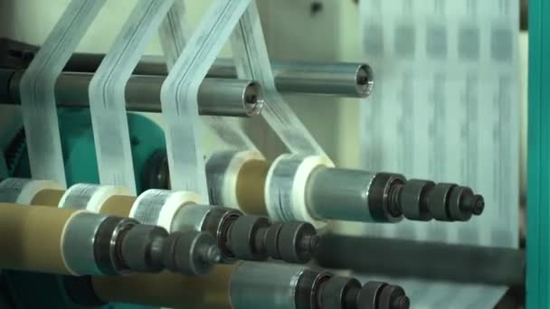 Duct Tape Production Plant Packing Tape Manufacturing Industrial Technology Concept — Stock Video