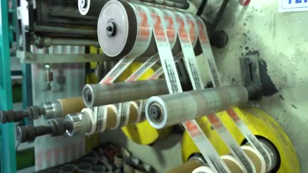 管状胶带制造厂 包装胶带制造厂 工业和技术概念 4K视频拍摄 — 图库视频影像