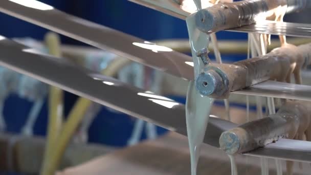 Papirspånplader Papirfremstillingsmaskinen Fremstiller Teknisk Pap Ved Gammel Boom Kombinat Papir – Stock-video