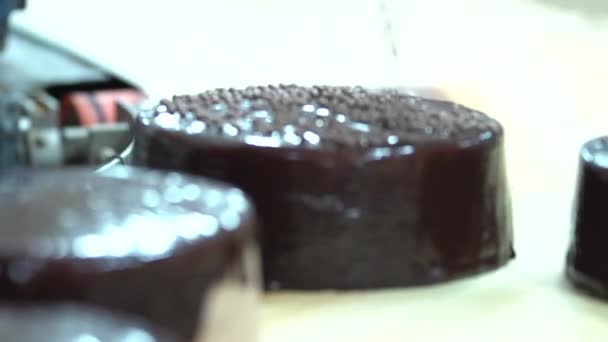 Σεφ Ζαχαροπλαστικής Κάνει Φρέσκα Νόστιμα Κέικ Σοκολάτας Στην Εμπορική Κουζίνα — Αρχείο Βίντεο