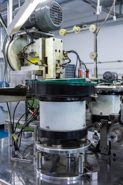 Zipper manufacturing factory. high-tech zipper lock or zipper pulls or the product of an industrial manufacturing process. Hobbies and crafts concept.