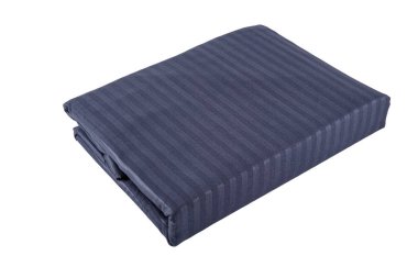 Linens set. Bedding set isolated on white. Set with stacks of clean bed linen on white background. Banner design.