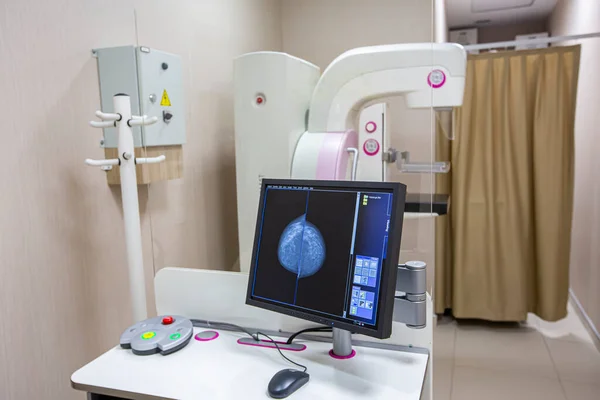 Τεστ Μαστογραφίας Στο Νοσοκομείο Ιατρικός Εξοπλισμός Συσκευή Ελέγχου Μαστογραφίας Στο — Φωτογραφία Αρχείου