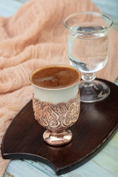 Turkisk Kaffekoncept Kaffe Med Kaffebönor Turkisk Kaffe Och Turkisk Glädje — Stockfoto