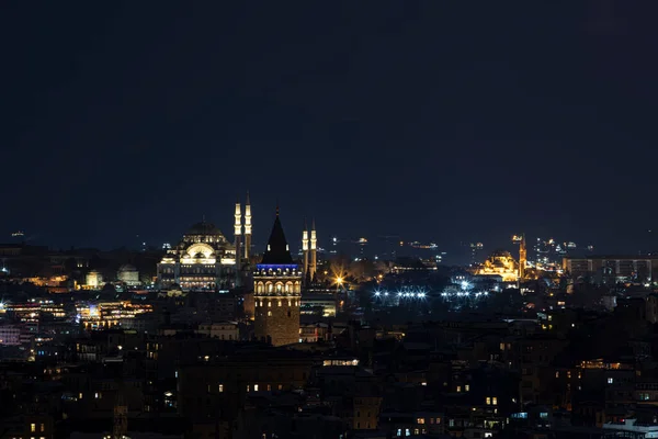 Πύργος Γκαλάτα Στην Κωνσταντινούπολη Τουρκία Αεροφωτογραφία Ορόσημο Χρυσή Ώρα Όμορφο — Φωτογραφία Αρχείου