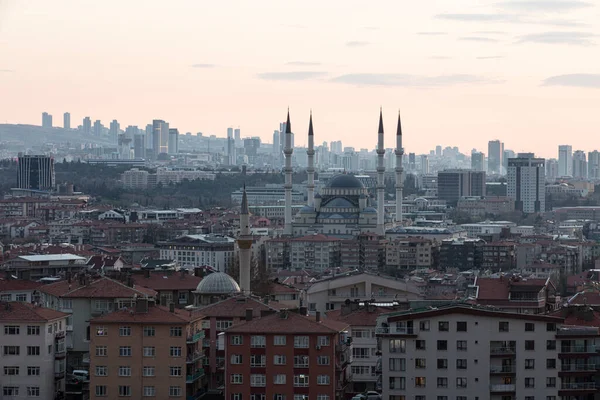 Panorama Utsikt Över Centrum Staden Ankara Turkiet Med Byggnader Och — Stockfoto