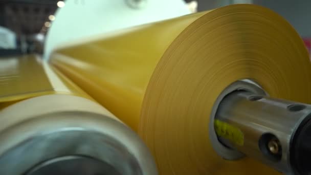 Planta Fabricación Cinta Línea Industrial Para Producción Película Embalaje Plástico — Vídeos de Stock