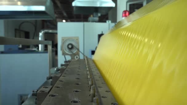 Planta Fabricación Cinta Línea Industrial Para Producción Película Embalaje Plástico — Vídeo de stock
