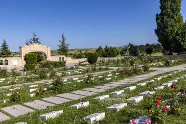 Afyon, Dumlupinar, Türkiye 30 Haziran 2023; Dumlupinar 'daki Zafer Anıtları ve Mezarlığı. Dumlupinar Muharebesi, Türkiye Bağımsızlık Savaşı' nın (Türkiye Bağımsızlık Savaşı 'nın bir parçası) bir parçası olan Greko Türk Savaşı' nın son muharebesiydi.)