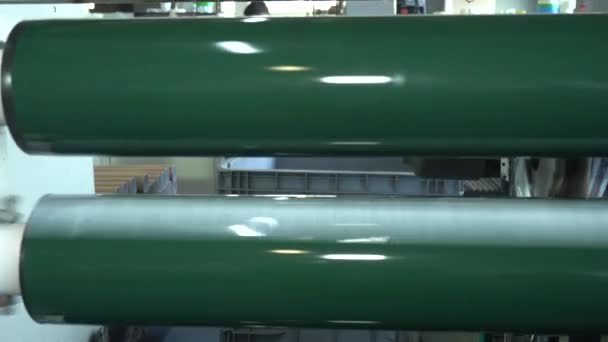 Линия Производства Пены Пенополистирол Лента Измерения Высококачественная Съемка Видео — стоковое видео