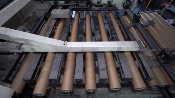 Usine Production Ruban Adhésif Fabrication Bandes Emballage Concept Industriel Technologique — Video