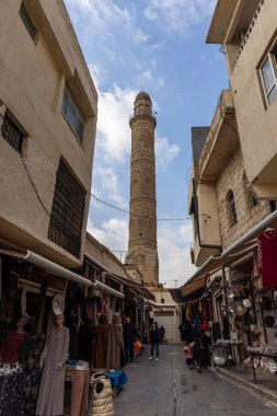 Mardin Türkiye 10 Ocak 2024; Mardin Türkiye 'nin güneydoğusunda bir şehirdir. Ulu Cami, Mardin şehrinde tek minareli Büyük Mardin Camii olarak da bilinir.. 