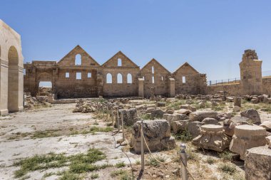 Rruins of Ulu Cami (The Great Mosque), the oldest mosque in Anatolia, built in 8th century. Harran is the interesting tourist destination near Sanliurfa in South Eastern region of Turkey. clipart